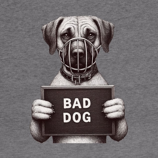 Muzzled Bad Dog Jail Mugshot by Shawn's Domain